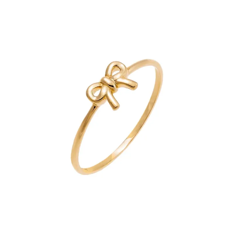 Solid Bow Tie Ring 14K sold by Adina Eden's