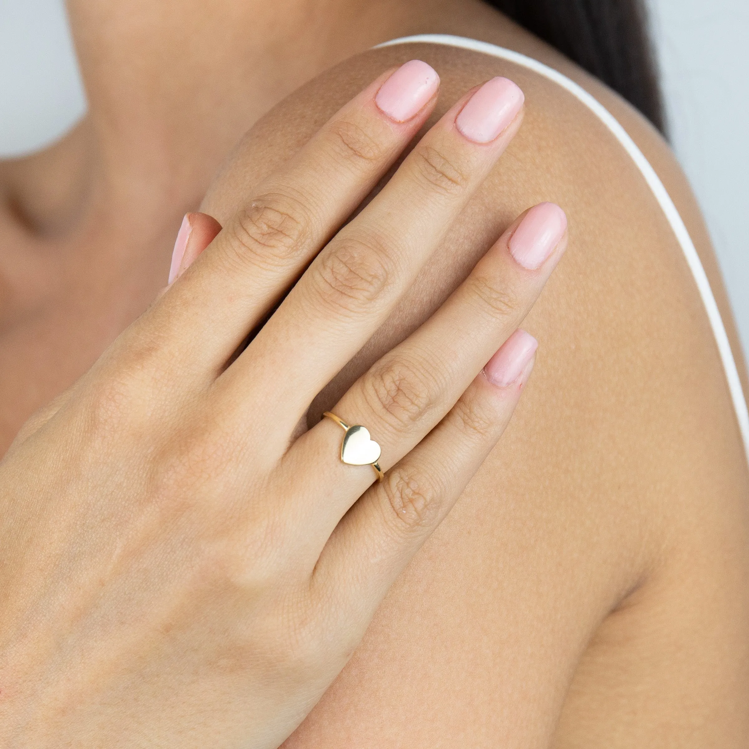 Engraved Heart Ring 14K sold by Adina Eden's product image thumbnail 2