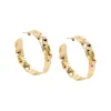 Large Vintage Dented Flat Open Hoop Earring sold by Adina Eden's