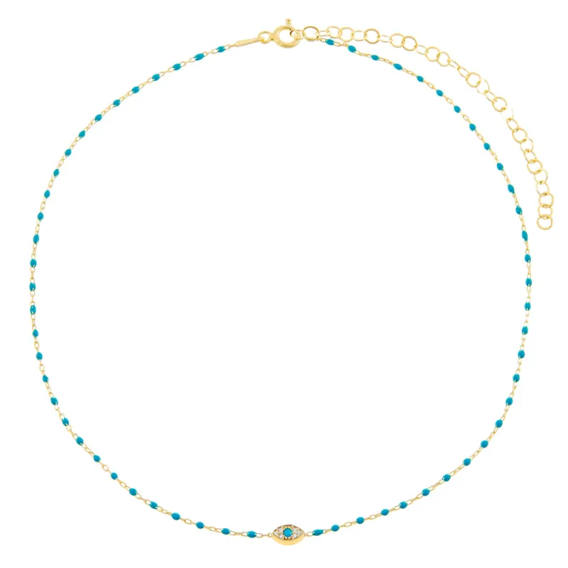 Evil Eye Enamel Anklet sold by Adina Eden's