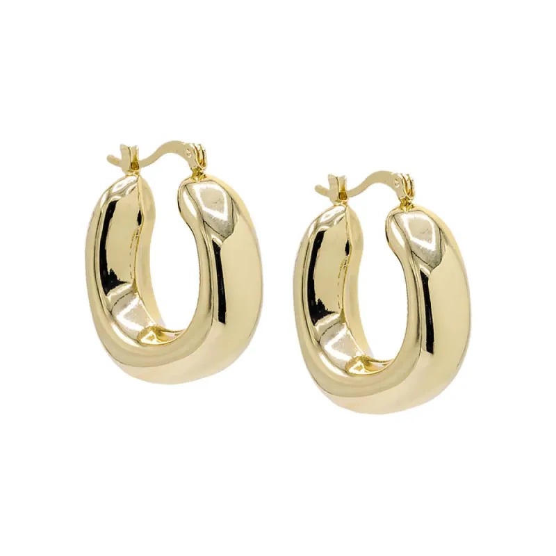 Solid Wide Chunky Square Hoop Earring sold by Adina Eden's