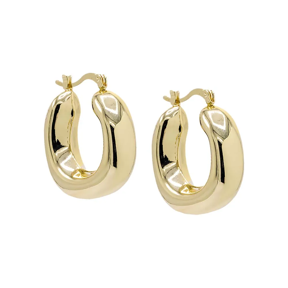 Solid Wide Chunky Square Hoop Earring sold by Adina Eden's