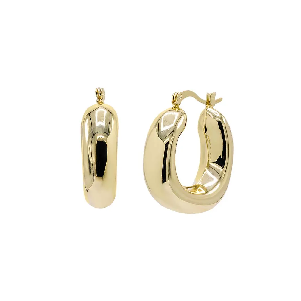 Solid Wide Chunky Square Hoop Earring sold by Adina Eden's product image thumbnail 5