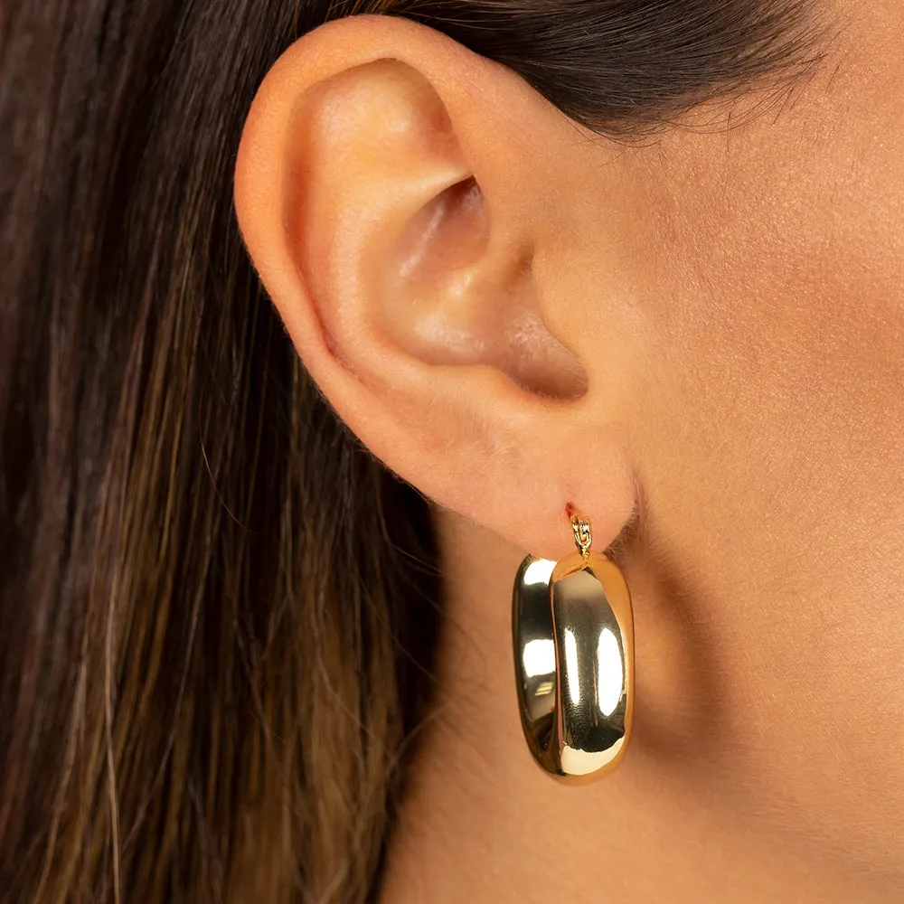 Solid Wide Chunky Square Hoop Earring sold by Adina Eden's product image thumbnail 4