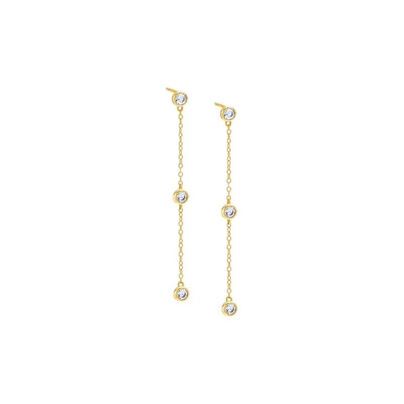 Bezel Diamond By The Yard Drop Stud Earring sold by Adina Eden's