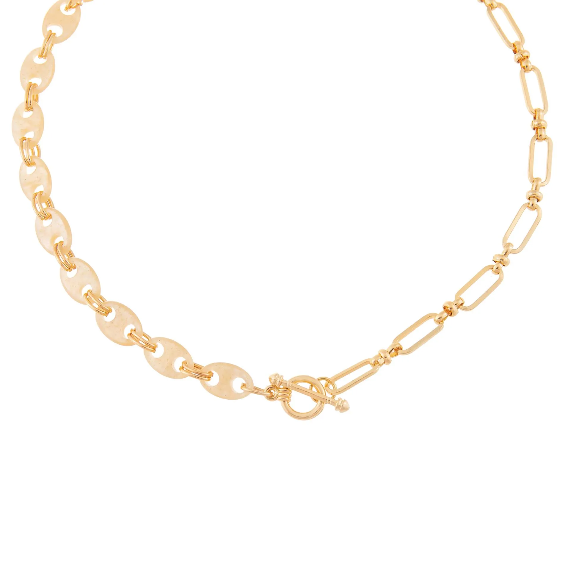 Mariner X Oval Link Toggle Necklace sold by Adina Eden's product image thumbnail 3