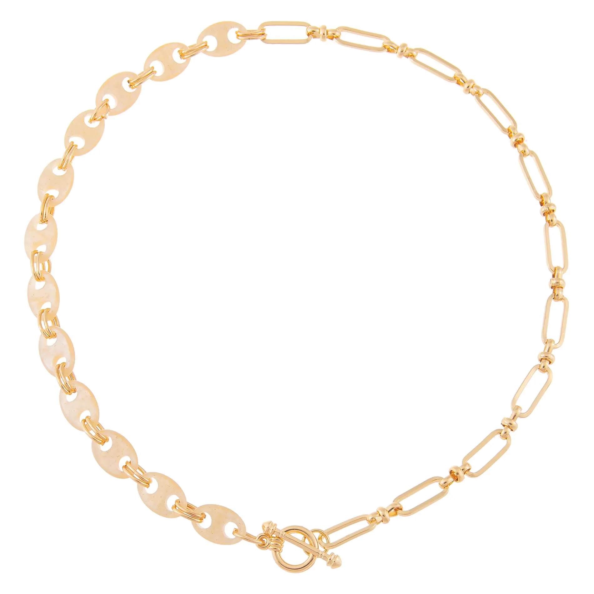 Mariner X Oval Link Toggle Necklace sold by Adina Eden's product image thumbnail 4
