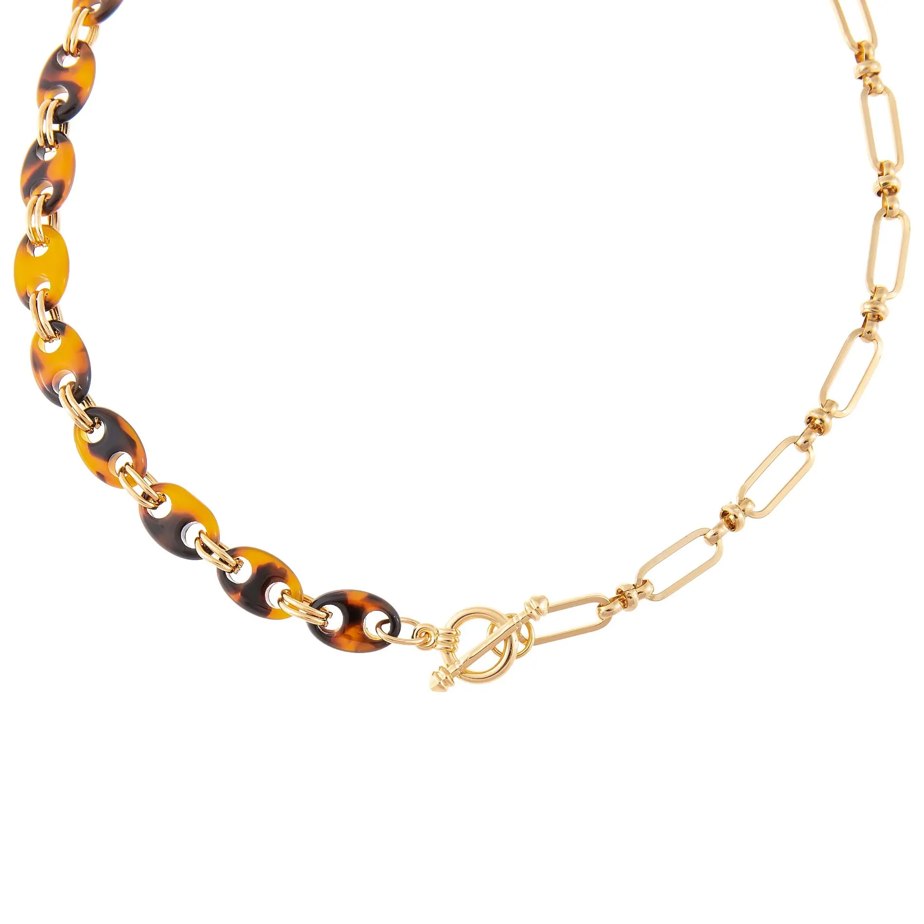 Mariner X Oval Link Toggle Necklace sold by Adina Eden's