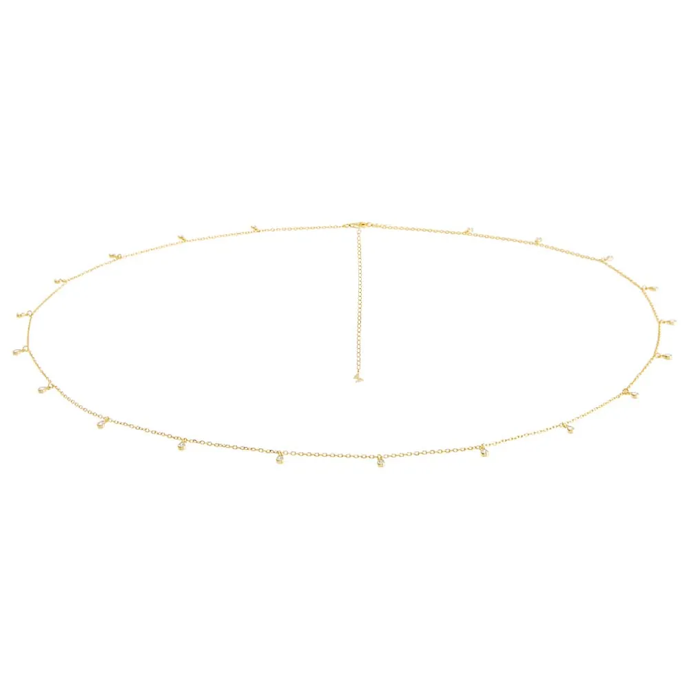 CZ Teardrop Bezel Shaker Belly Chain sold by Adina Eden's