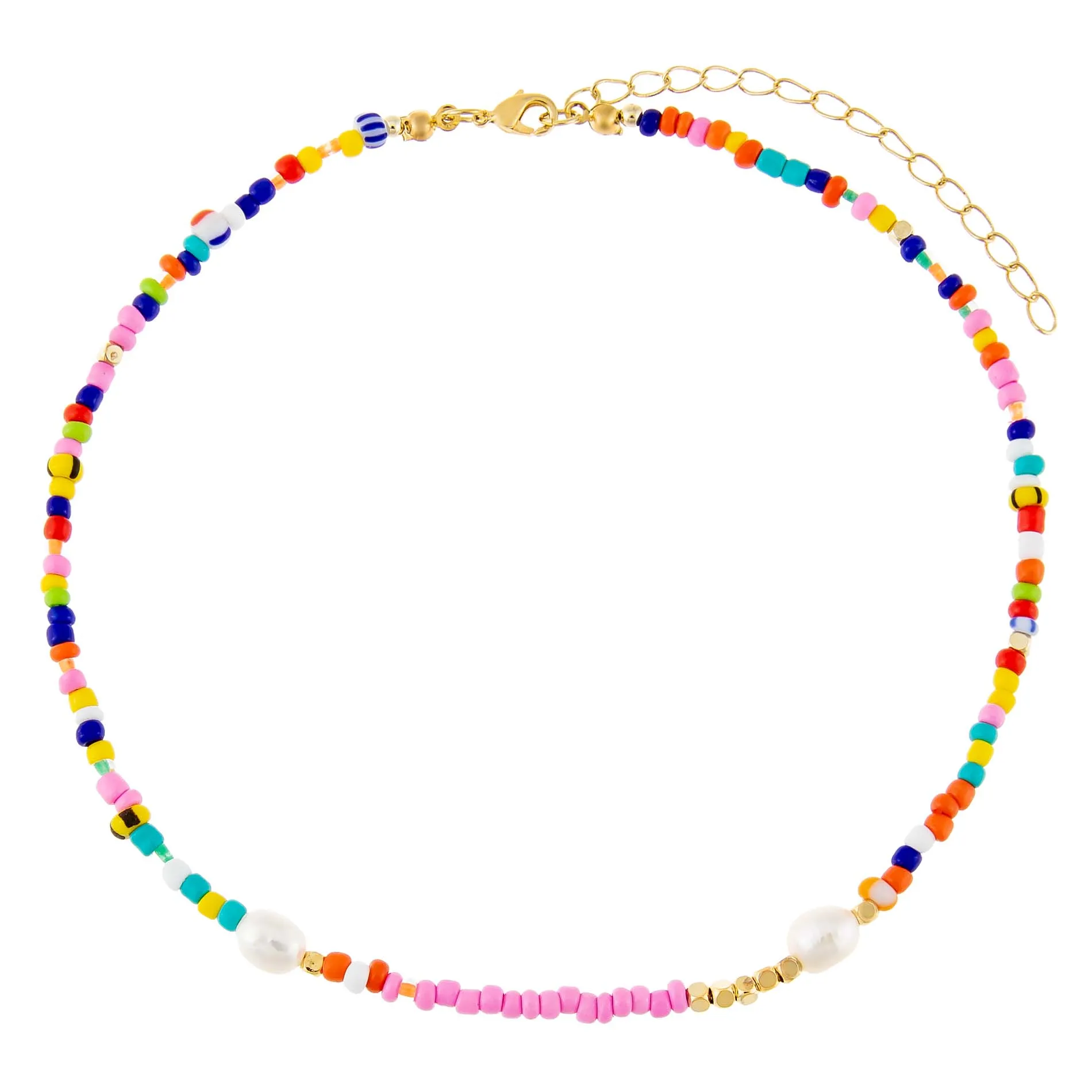 Multi Color Beaded X Pearl Choker sold by Adina Eden's product image thumbnail 3