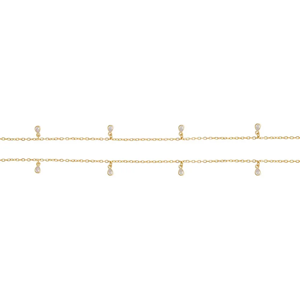 CZ Teardrop Bezel Shaker Belly Chain sold by Adina Eden's product image thumbnail 3