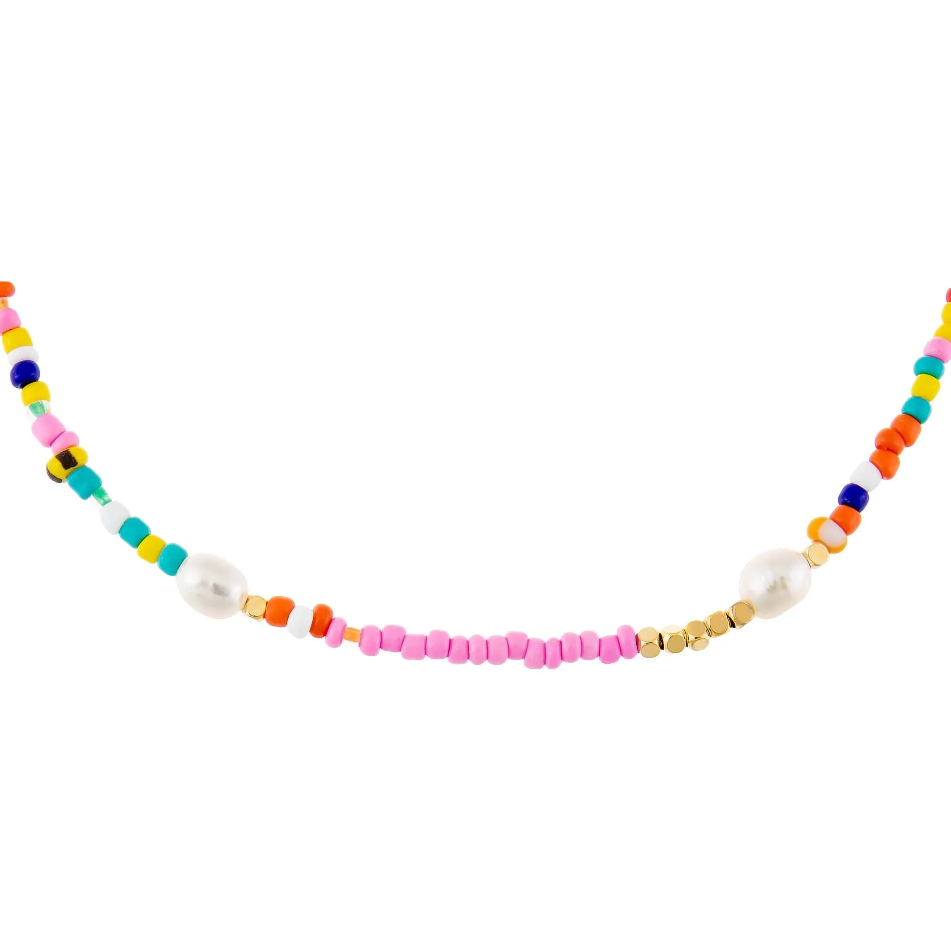 Multi Color Beaded X Pearl Choker sold by Adina Eden's
