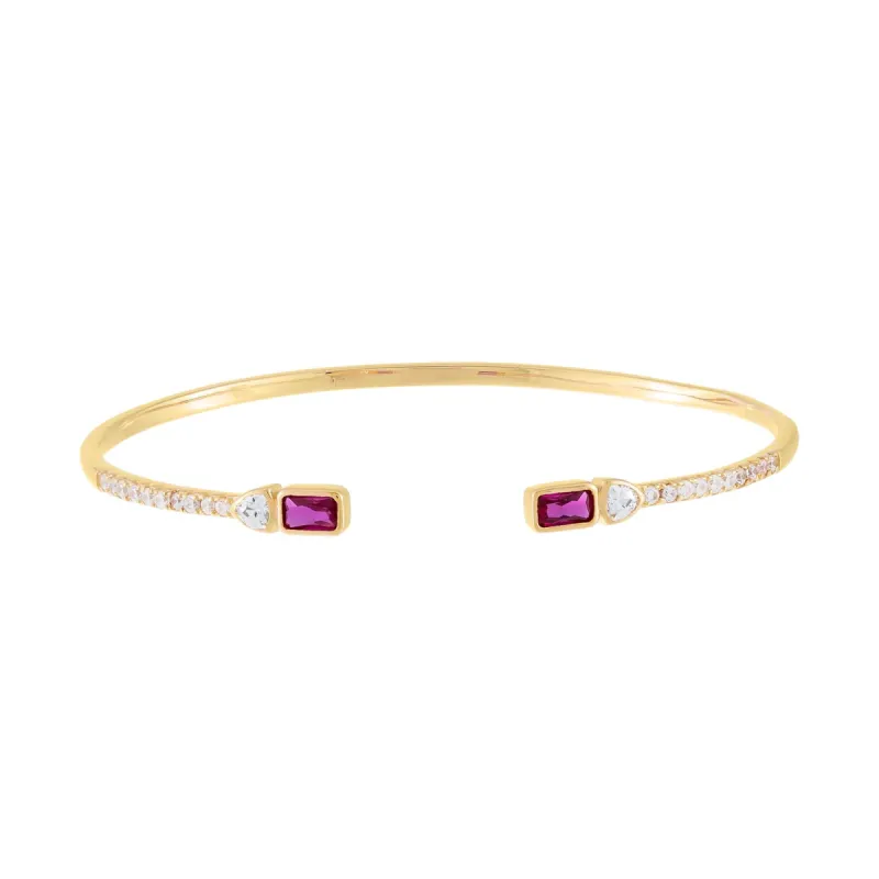 CZ Colored Baguette Bangle sold by Adina Eden's
