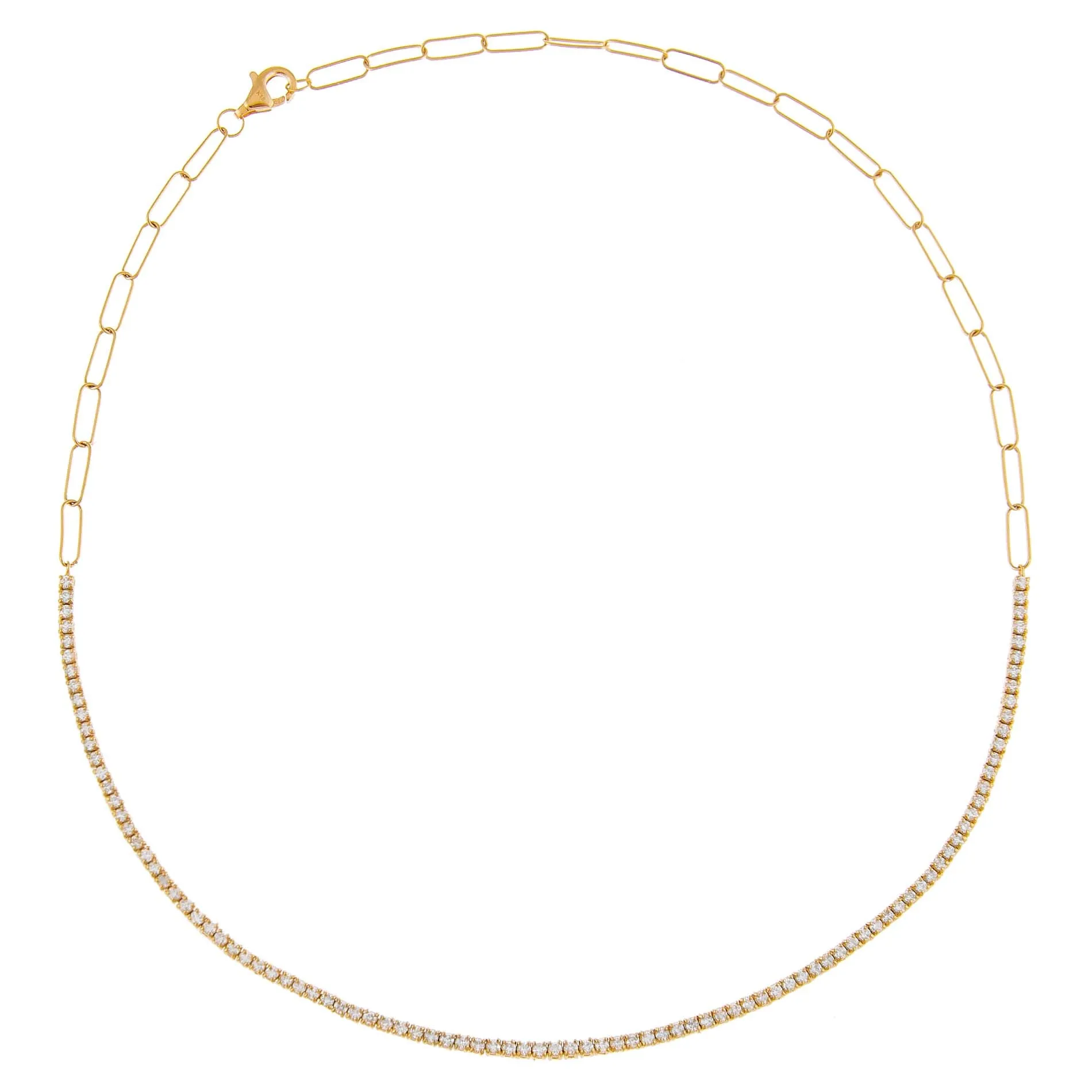 Diamond Tennis X Link Necklace 14K sold by Adina Eden's product image thumbnail 2