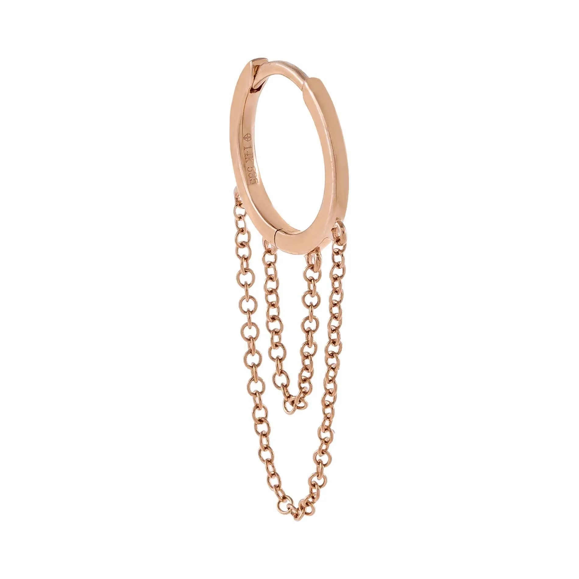 Solid Cartilage Chain Huggie Earring 14K sold by Adina Eden's product image thumbnail 4