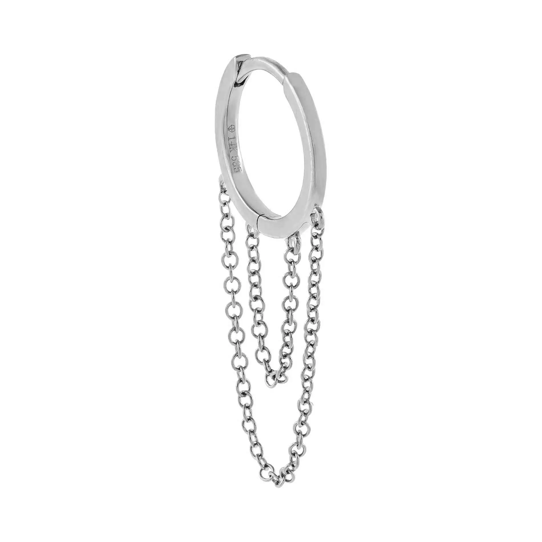 Solid Cartilage Chain Huggie Earring 14K sold by Adina Eden's product image thumbnail 3