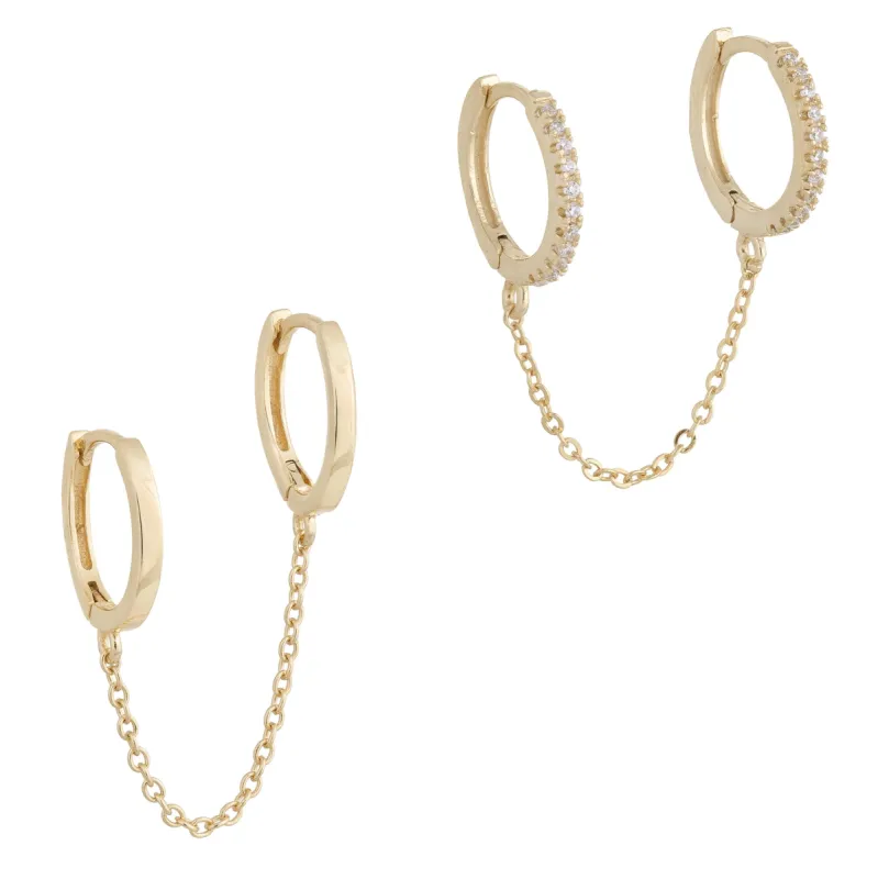 Double Huggie Earring Combo Set sold by Adina Eden's