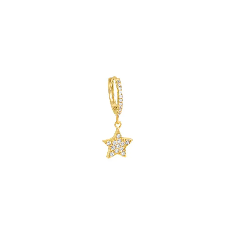 Pavé Dangling Star Huggie Earring sold by Adina Eden's product image thumbnail 3