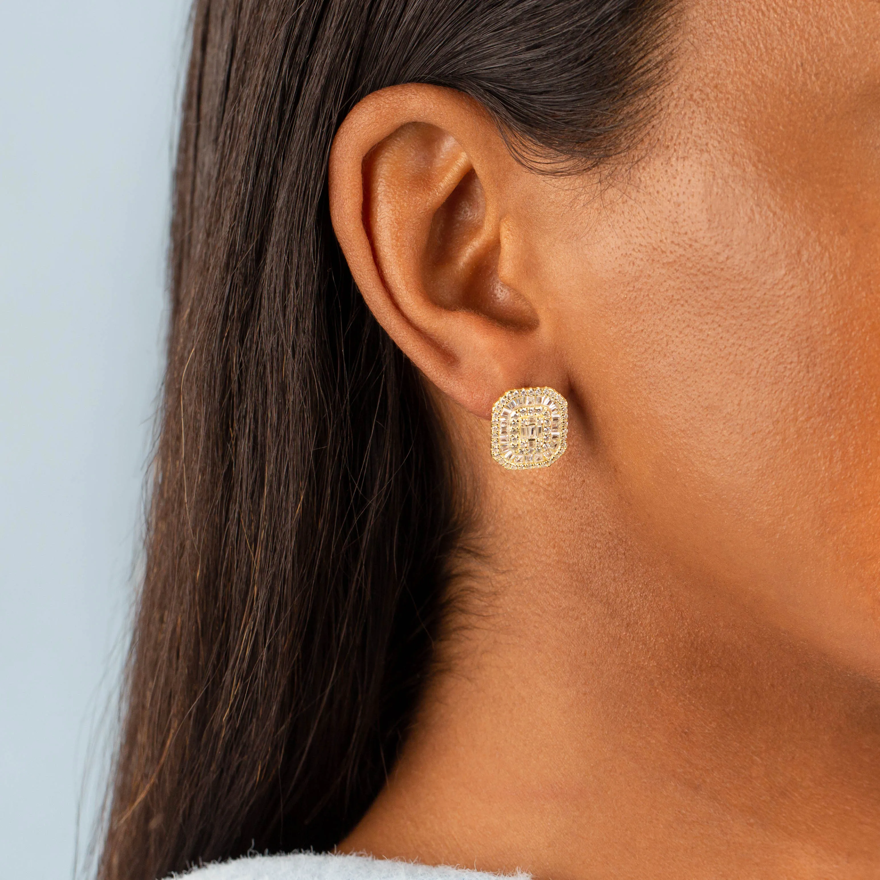 CZ Colored Illusion Stud Earring sold by Adina Eden's product image thumbnail 2