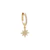 Diamond Pavé Starburst Huggie Earring 14K sold by Adina Eden's