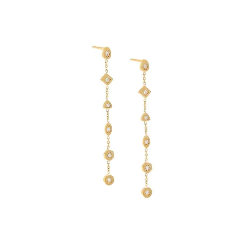 Diamond Multishape Drop Down Stud Earring 14K sold by Adina Eden's