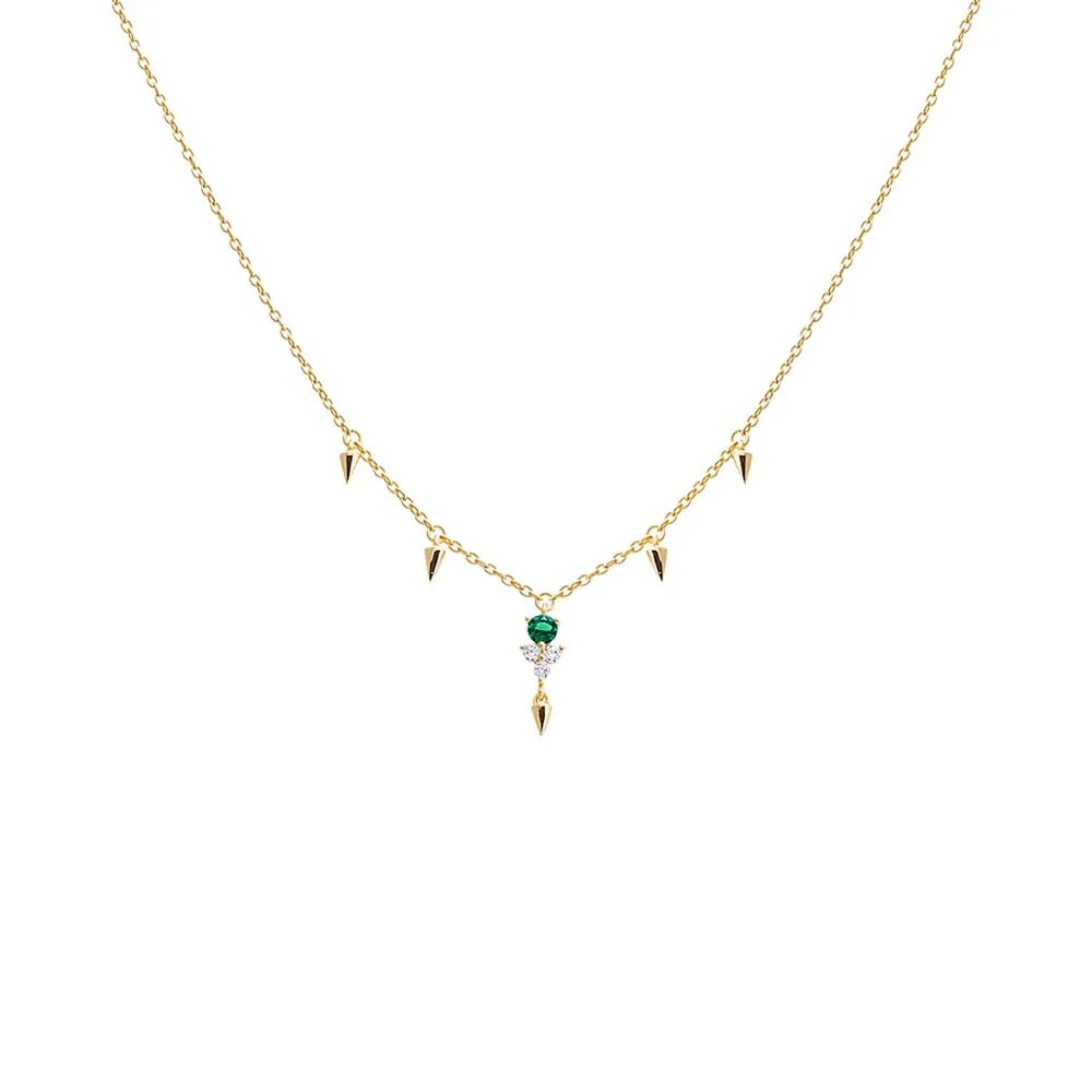 Colored Dangling CZ & Spikes Choker sold by Adina Eden's