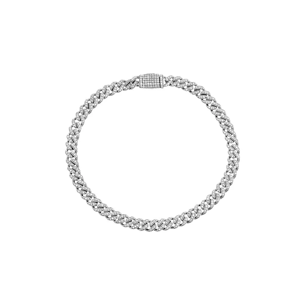 Diamond Pave Cuban Chain Link Bracelet 14K sold by Adina Eden's