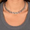 Solid/Pavé Chunky Cuban Link Necklace sold by Adina Eden's