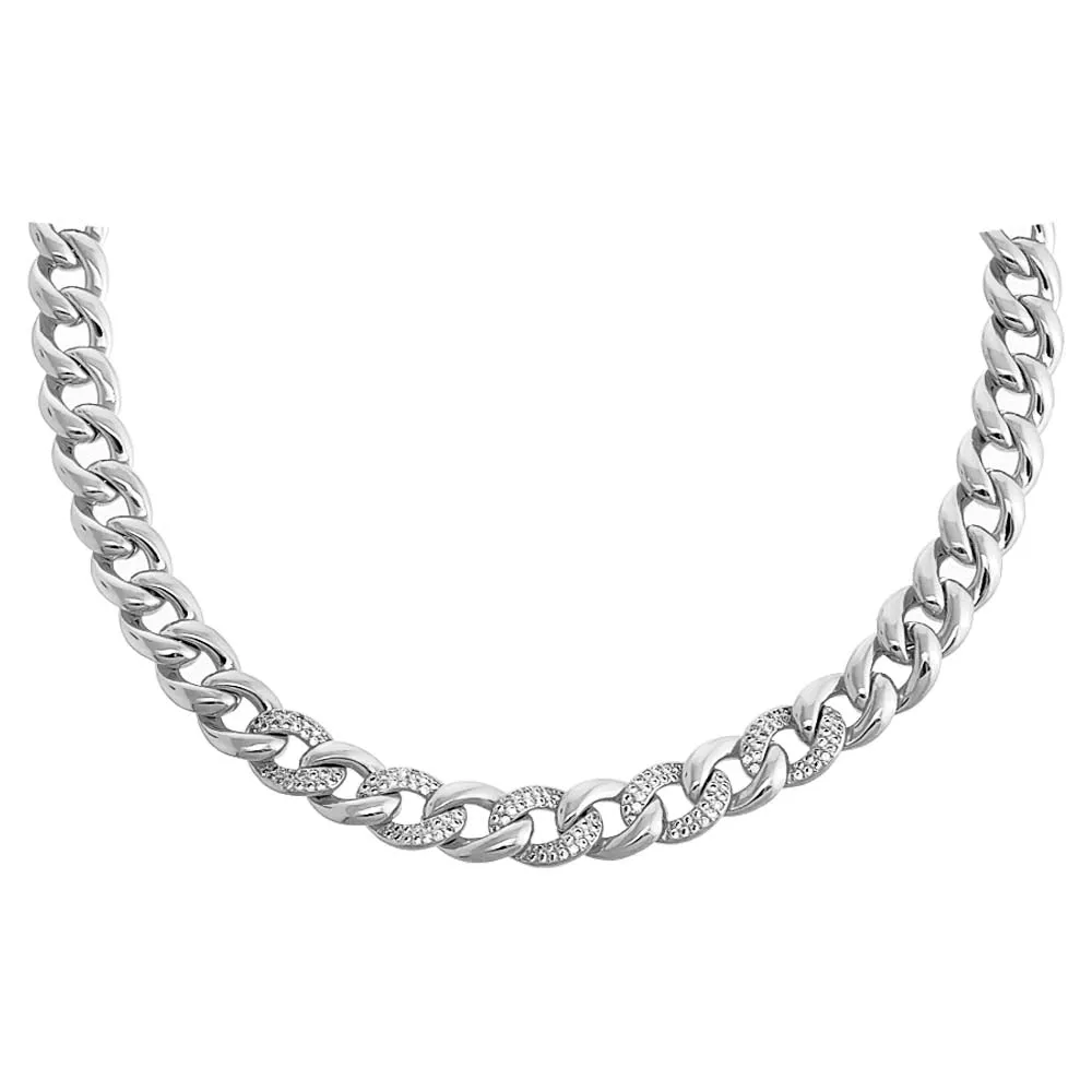 Solid/Pavé Chunky Cuban Link Necklace sold by Adina Eden's product image thumbnail 3