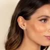 Lab Grown Diamond Solitaire Three Prong Stud Earring 14K sold by Adina Eden's
