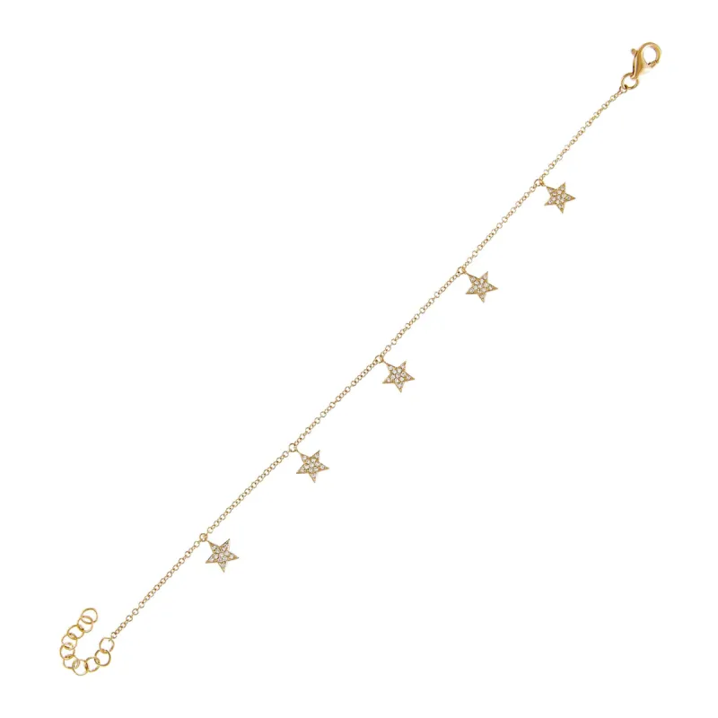 Diamond Multi Star Bracelet 14K sold by Adina Eden's