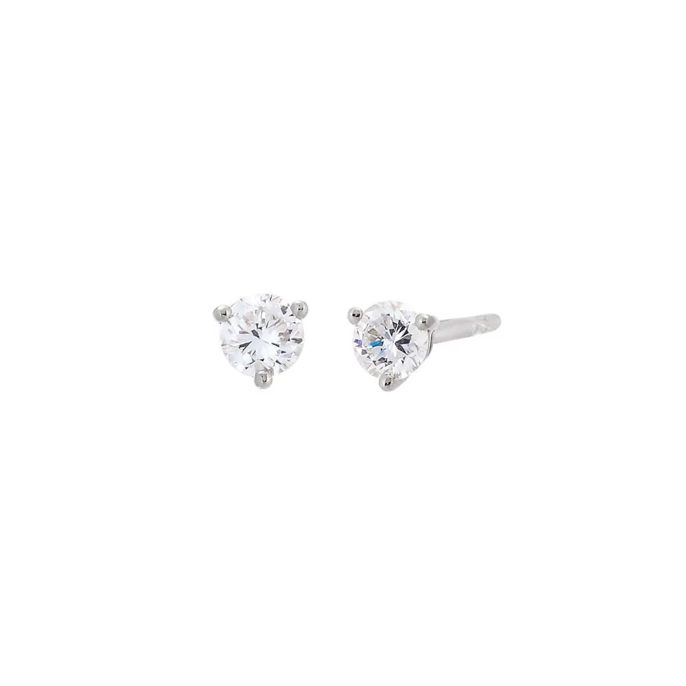 Lab Grown Diamond Solitaire Three Prong Stud Earring 14K sold by Adina Eden's product image thumbnail 3