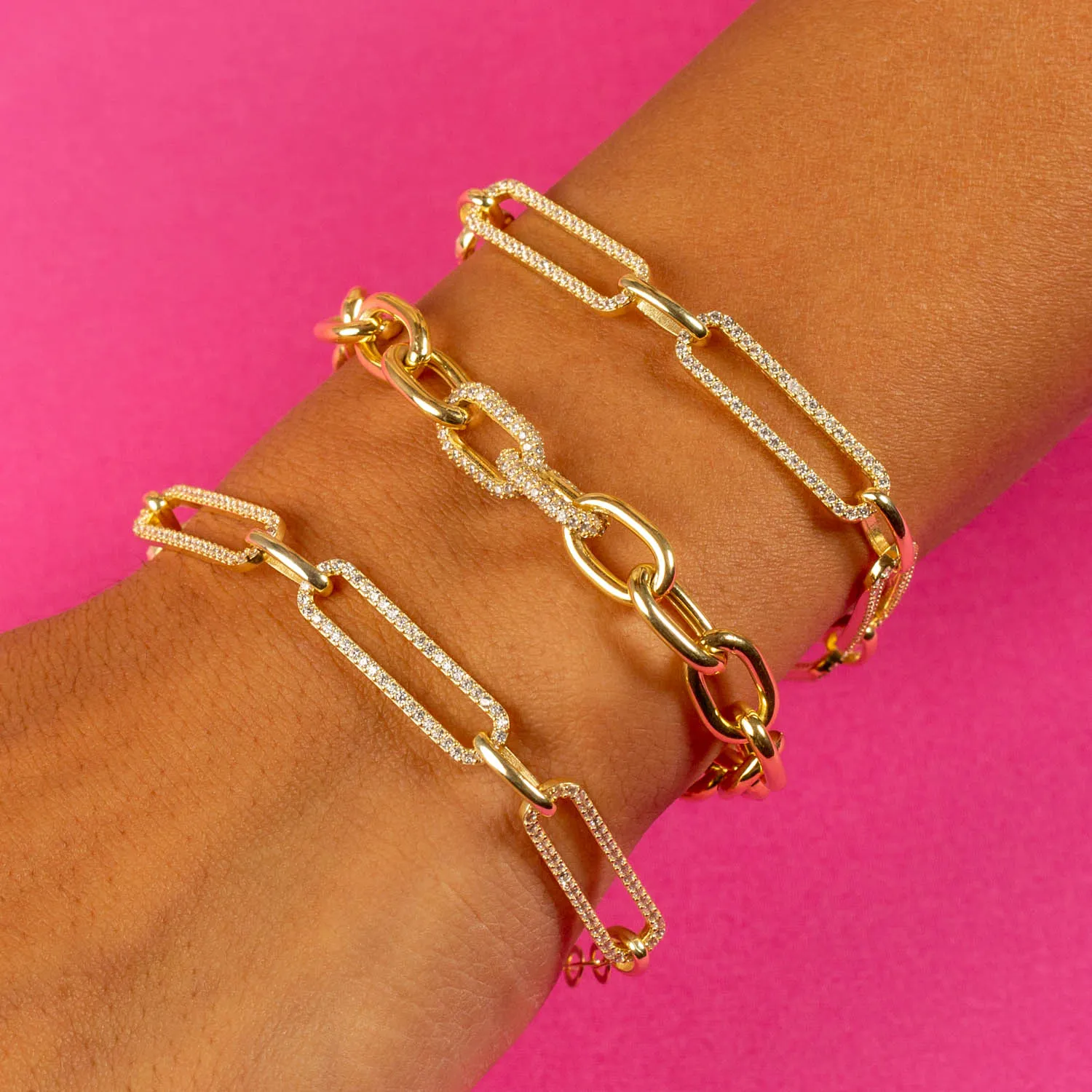 Double Pavé Link Bracelet sold by Adina Eden's product image thumbnail 2