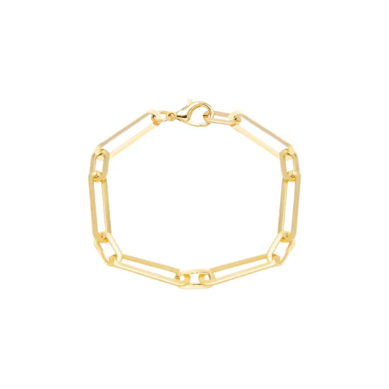 Wide Elongated Paperclip Chain Bracelet sold by Adina Eden's