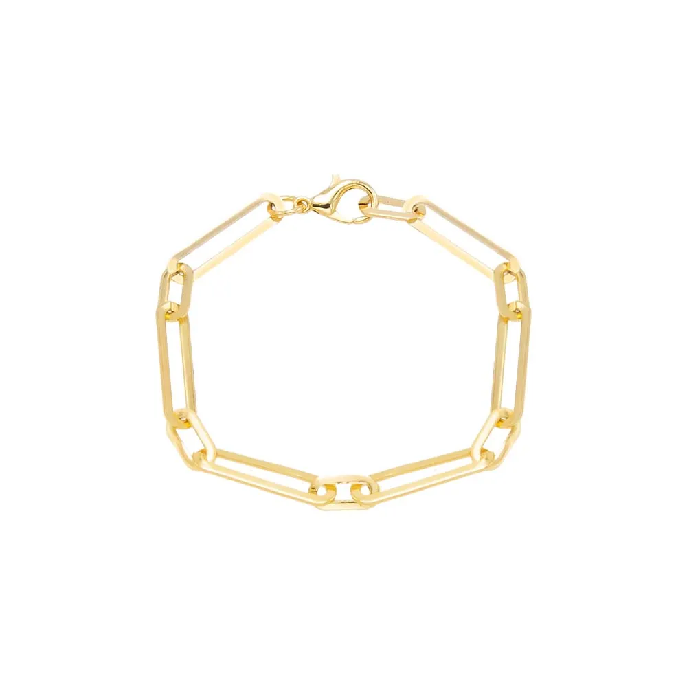 Wide Elongated Paperclip Chain Bracelet sold by Adina Eden's