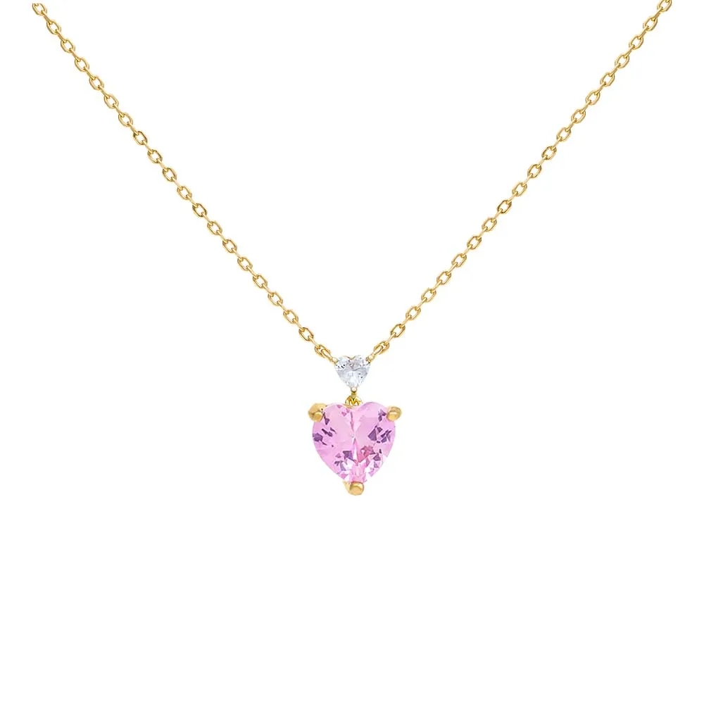 Double Heart CZ Necklace sold by Adina Eden's product image thumbnail 5