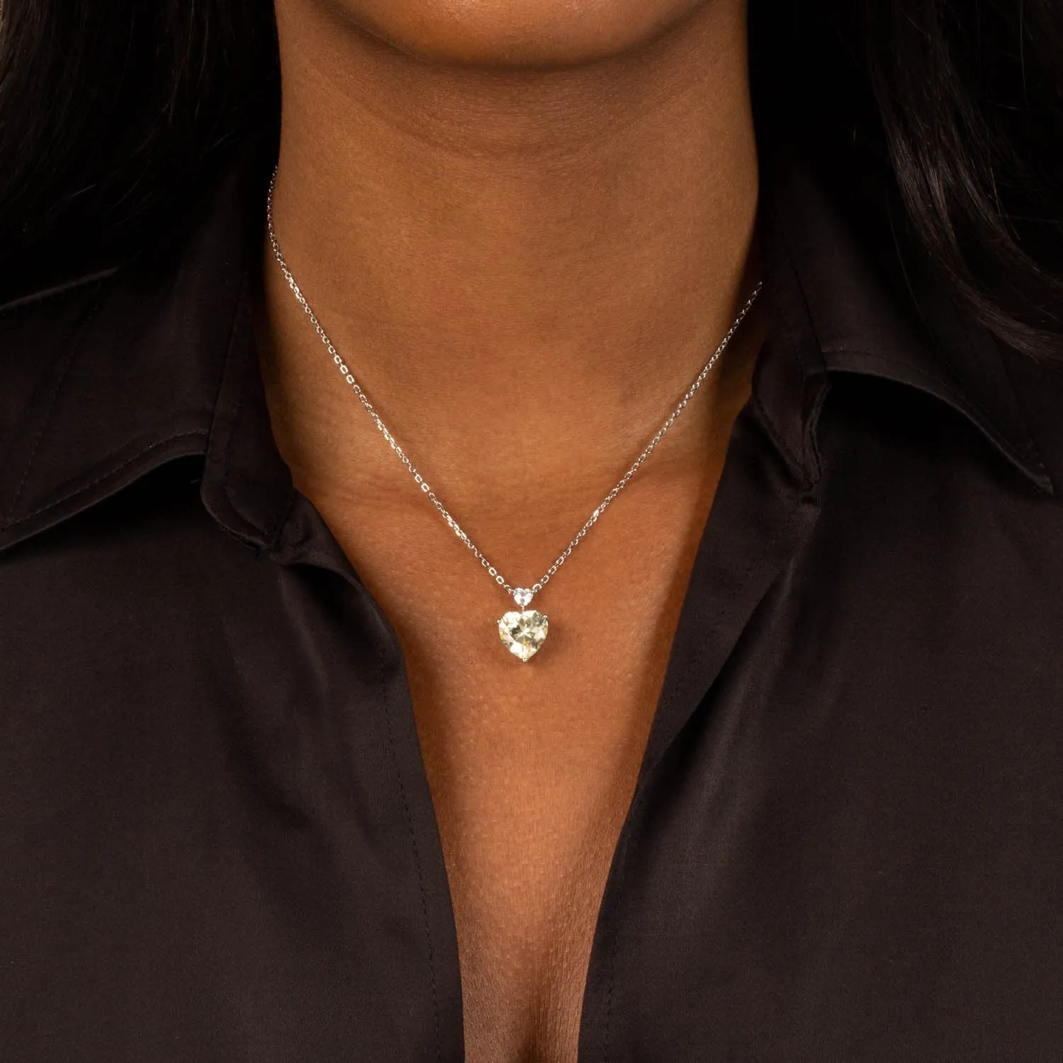 Double Heart CZ Necklace sold by Adina Eden's product image thumbnail 3