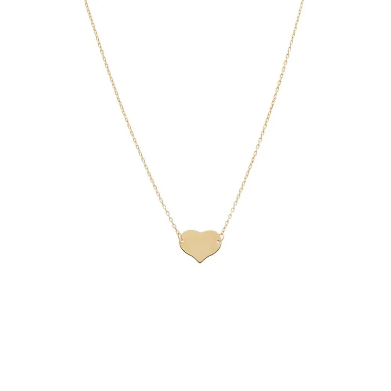 Engravable Mini Heart Necklace 14K sold by Adina Eden's