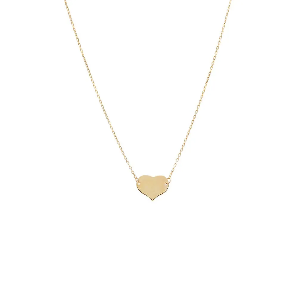 Engravable Mini Heart Necklace 14K sold by Adina Eden's