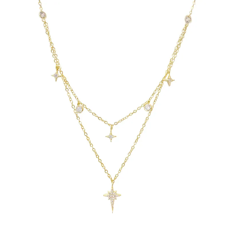 Two in One CZ Starburst Necklace sold by Adina Eden's