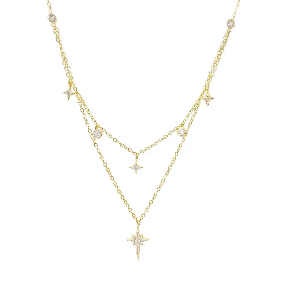 Two in One CZ Starburst Necklace sold by Adina Eden's