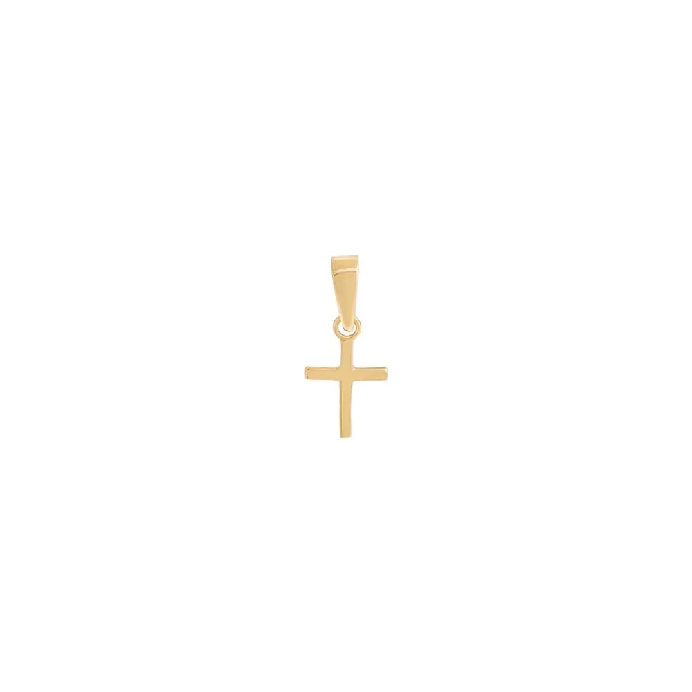 Solid Mini Cross Charm 14K sold by Adina Eden's