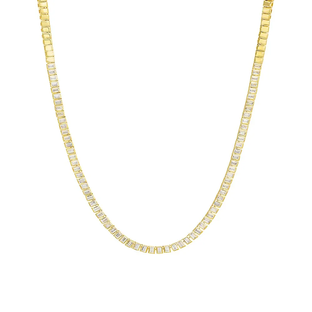 Colored Emerald Bezel-Set Tennis Necklace sold by Adina Eden's