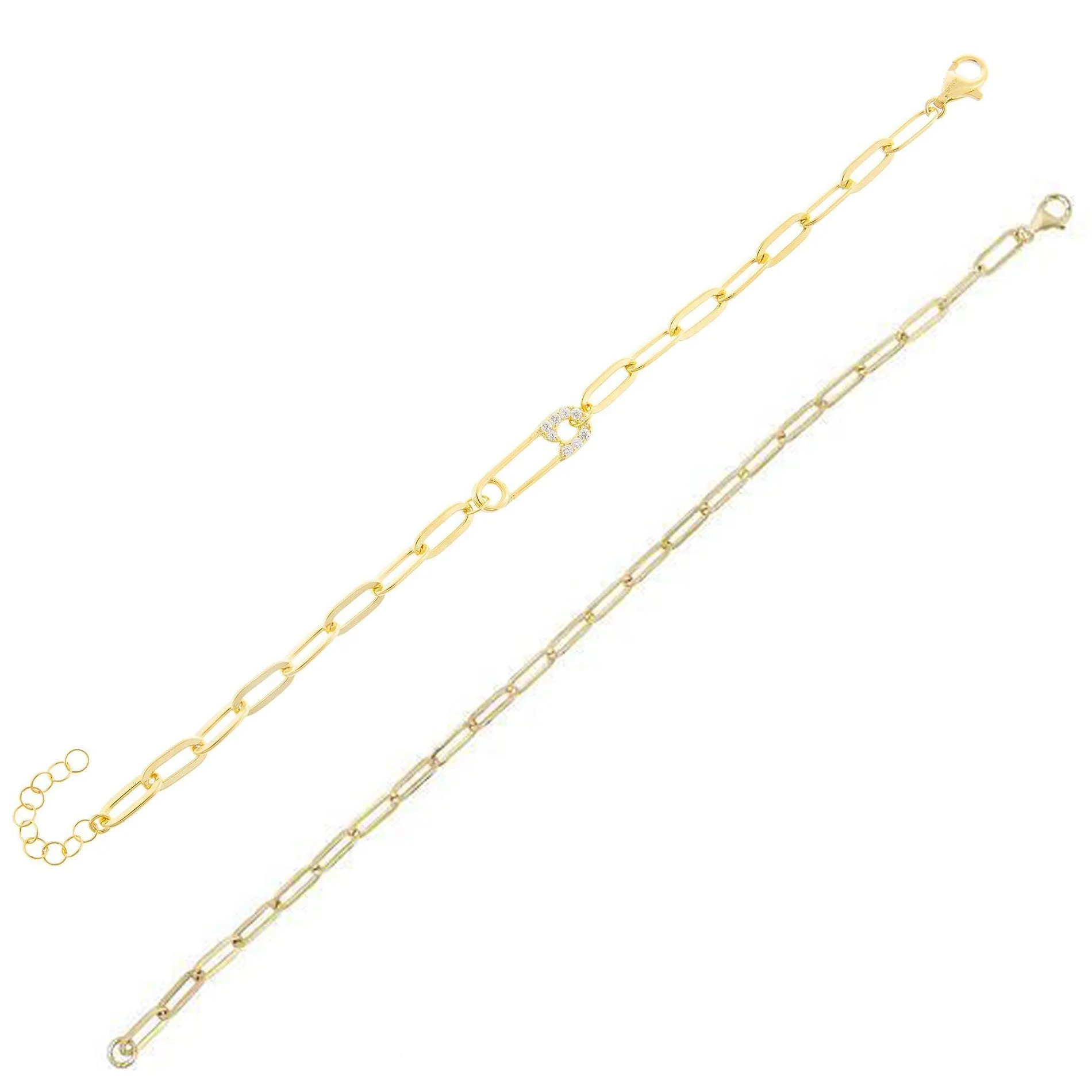 Pavé x Solid Link Bracelet Combo Set sold by Adina Eden's