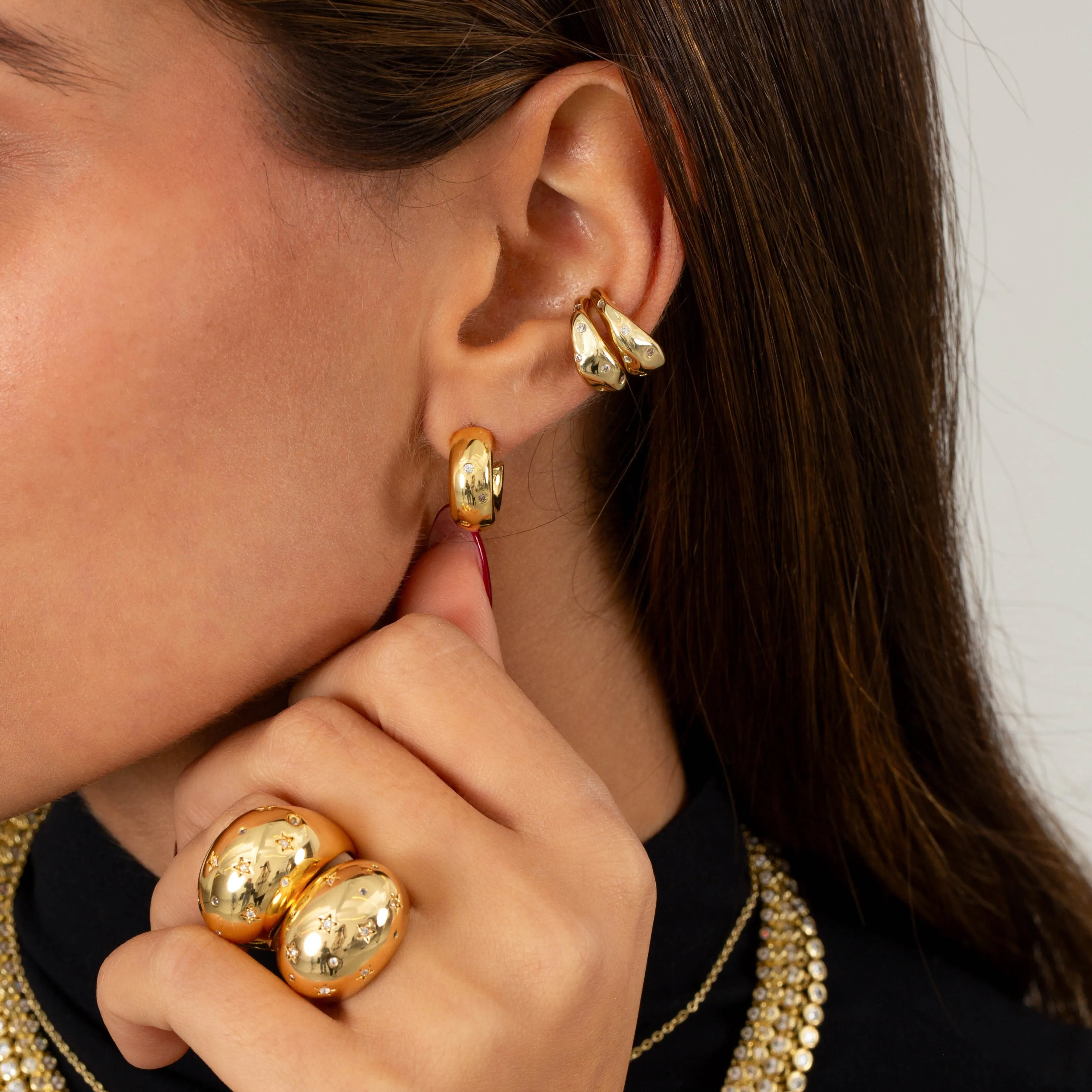 Chunky Scattered CZ Dome Ring sold by Adina Eden's product image thumbnail 2