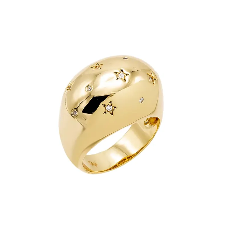 Chunky Scattered CZ Dome Ring sold by Adina Eden's