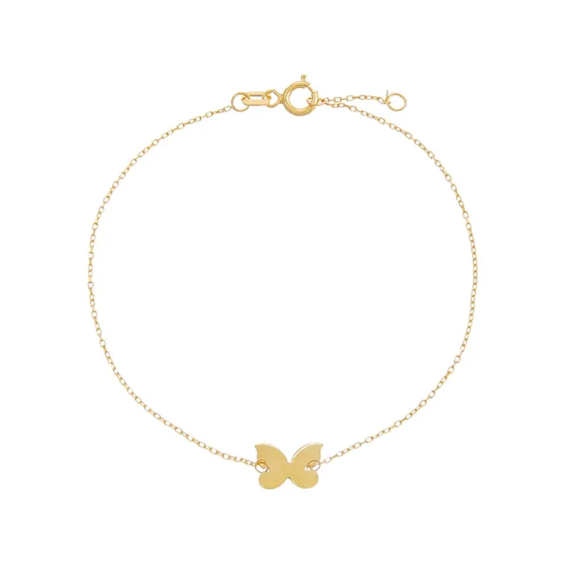 Solid Mini Butterfly Bracelet 14K sold by Adina Eden's
