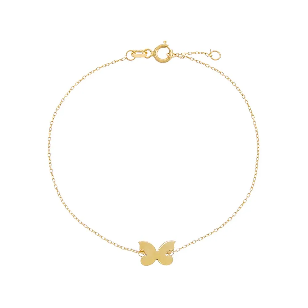 Solid Mini Butterfly Bracelet 14K sold by Adina Eden's