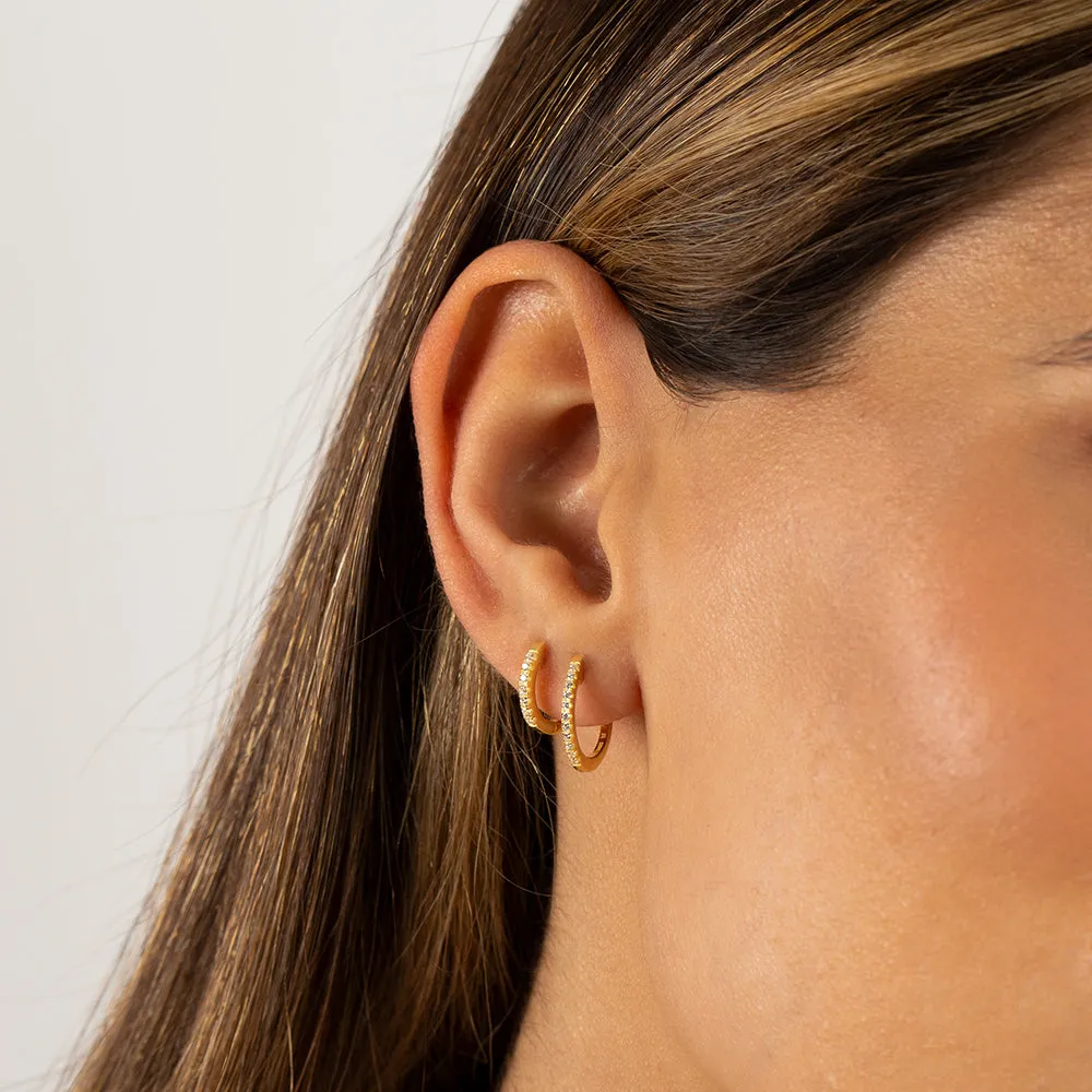 Pavé Double Hoop Earring Combo Set sold by Adina Eden's product image thumbnail 4