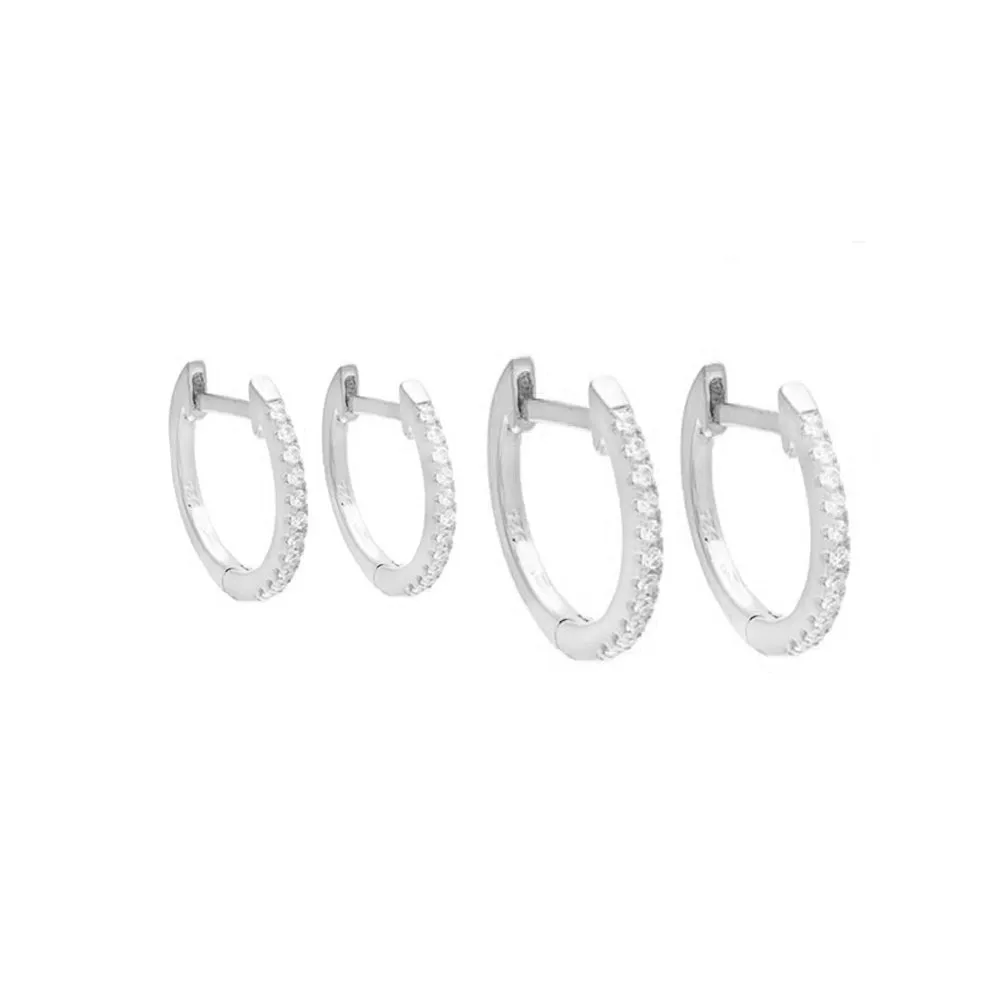 Pavé Double Hoop Earring Combo Set sold by Adina Eden's product image thumbnail 3